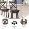 Flash Furniture Felicity Wood Crossback Swivel Bar Height Barstool w/Padded Black LeatherSoft Seat, Gry Wsh Walnut ES-UN1-29-GY-GG - alternate 7